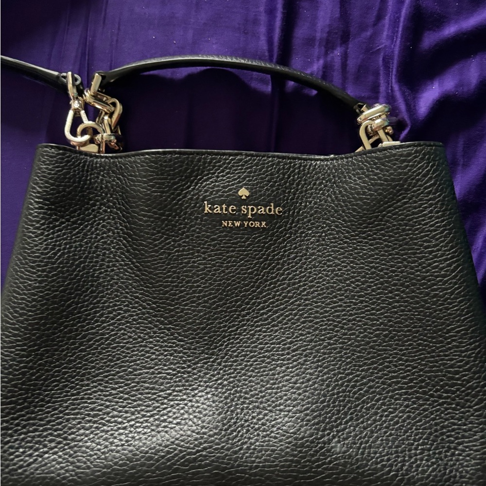 Kate Spade Black Shoulder Bag with Gold Accents